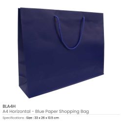 A4 Blue Promotional Paper Bag | Tezkar Promo Gifts