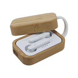 BT Earbuds with Bamboo Case & High Audio Quality