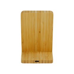 Bamboo Wireless charger Stand with LED Logo