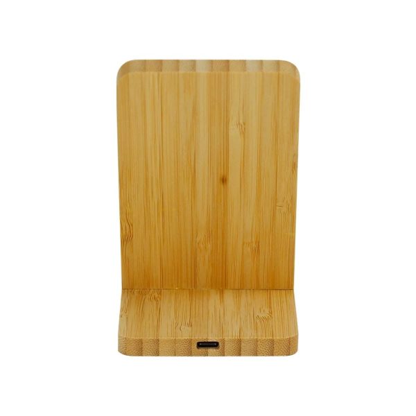 Bamboo Wireless charger Stand with LED Logo