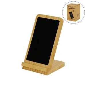 Bamboo Wireless charger Stand with LED Logo