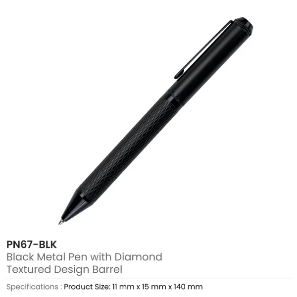 Diamond-Textured Metal Pens