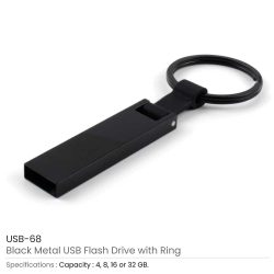 Black Metal USB | USB with Key Holder