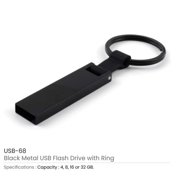 Black Metal USB | USB with Key Holder
