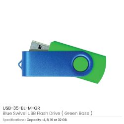 Matt Blue Swivel USB | Promotional USB