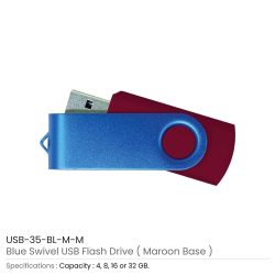 Matt Blue Swivel USB | Promotional USB