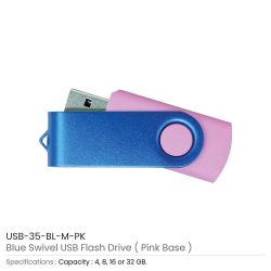 Matt Blue Swivel USB | Promotional USB