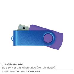 Matt Blue Swivel USB | Promotional USB