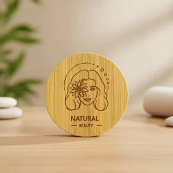 Bamboo Pocket Mirrors Breast Cancer Awareness Logo