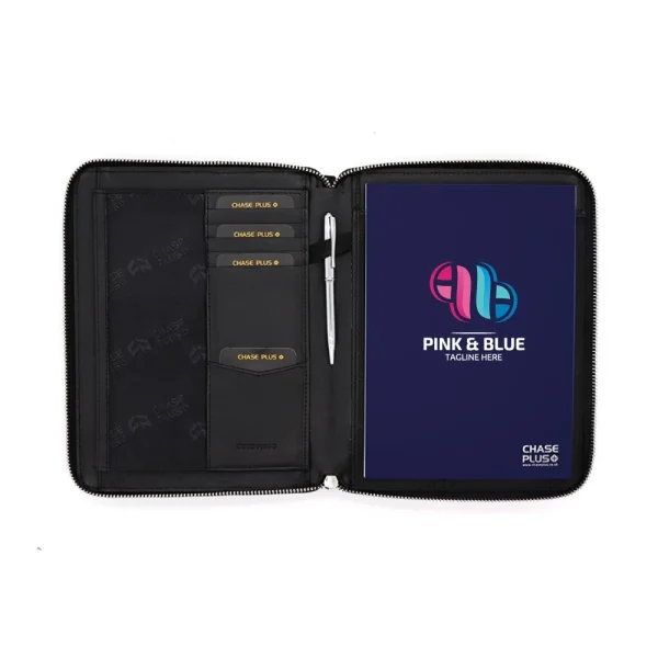 ChasePlus Travel Folder with Notepad and Metal Pen