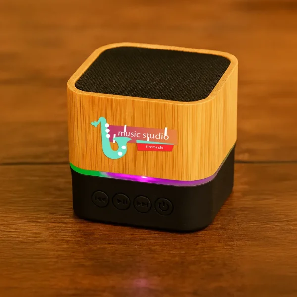Cube Bamboo Bluetooth Speaker | Speakers Branding