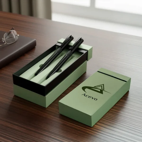 Dual Pen Box Slide to Open in Hard Cardboard Material For Pen Gift Sets