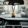 Hanging Car Diffuser Bottle with Bamboo Lid – Black Ice Fragrance
