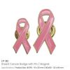 Breast Cancer Awareness Badges with Pin / Gold Magnet