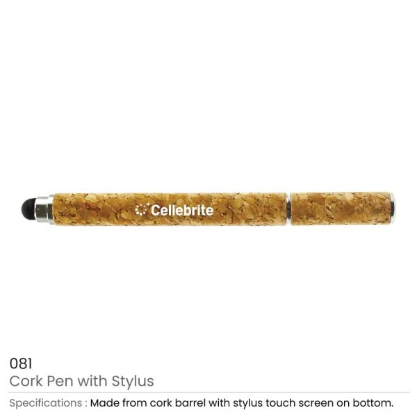Cork Pen with Stylus