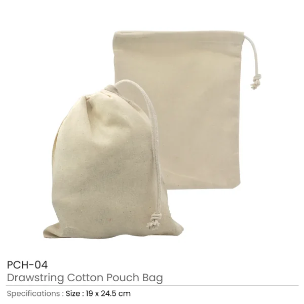 Cotton Pouch with Drawstring