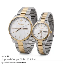 Couple-Wrist-Watches-WA-25-Details-250x250-1.webp Couple Wrist Watches with Day and Date Function