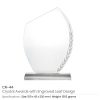 Engraved Leaf Crystal Awards