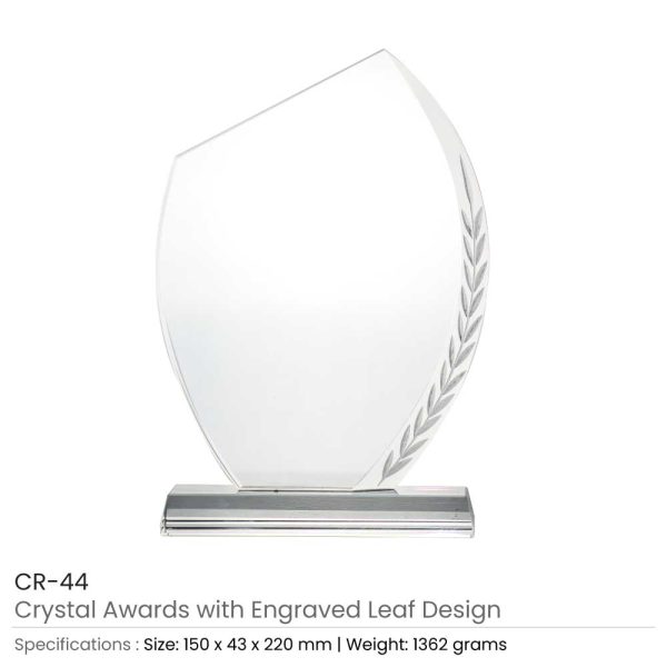 Engraved Leaf Crystal Awards