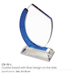Crystals-Awards-CR-15-l-250x250-1.jpg Branded Crystal Awards with Blue Design on the side