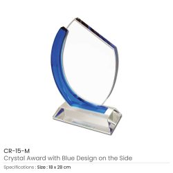 Crystals-Awards-CR-15-m-250x250-1.jpg Branded Crystal Awards with Blue Design on the side