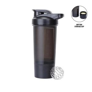 FINIQ - Giftology Protein Shaker Water Bottle with Cup - Black