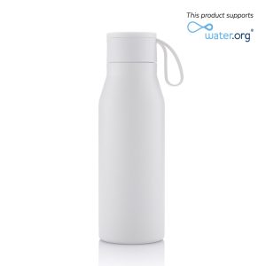 R-NEBRA - CHANGE Collection Recycled Stainless Steel Vacuum Bottle - White
