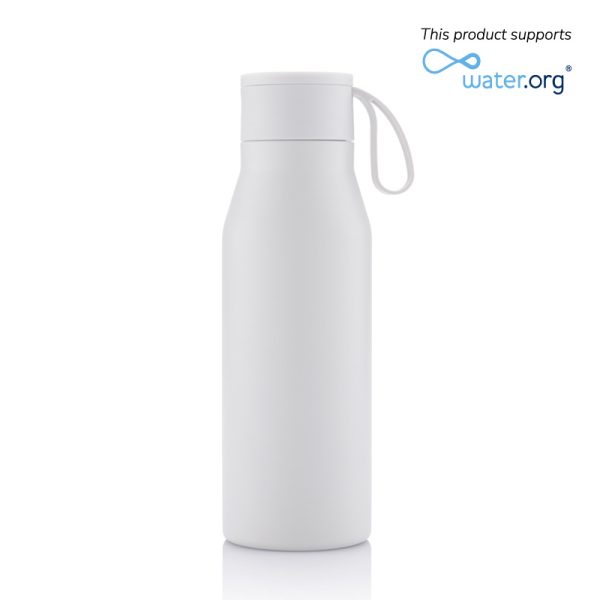 R-NEBRA - CHANGE Collection Recycled Stainless Steel Vacuum Bottle - White