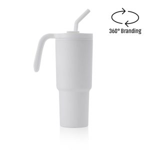 FORZA 360 - Hans Larsen Recycled Stainless Steel/PP Tumbler with 360 Branding - White