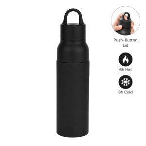 RHODES - Hans Larsen Double Wall Bottle with Push Lid 550 ml - Black