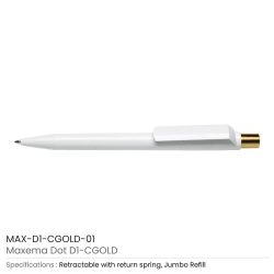 Dot Promotional Branded Pens with Gold Push Button