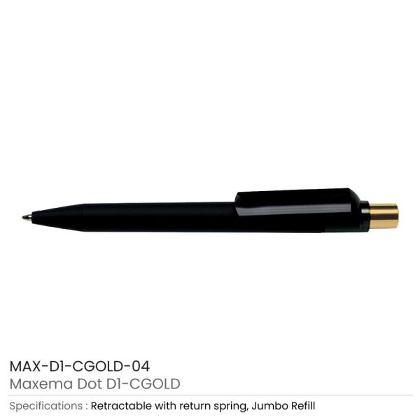 Dot Promotional Branded Pens with Gold Push Button