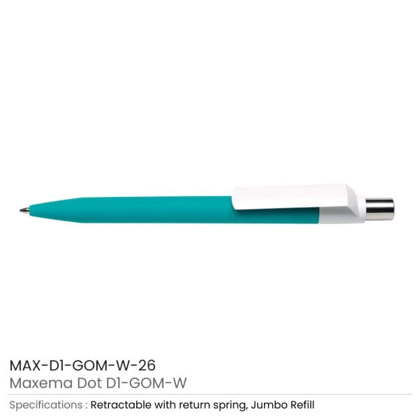 Dot-Pen-with-White-Clip-MAX-D1-GOM-W-26-600x600-1.jpg Dot Custom Printed Pens with White Clip
