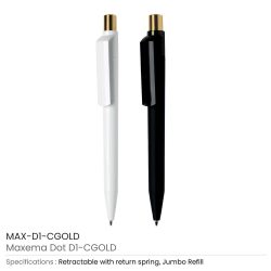 Dot Promotional Branded Pens with Gold Push Button