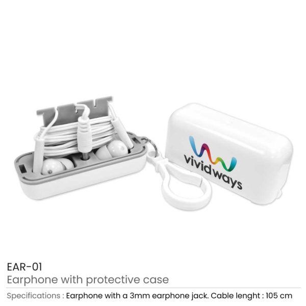 Earphones with Protective Case | Promo Tech Gifts