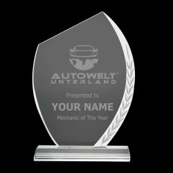 Engraved Leaf Crystal Awards