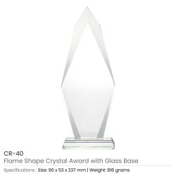 Flame-Shape-Crystal-Awards-CR-40-250x250-1.jpg Flame Shaped Crystal Awards with Glass base & Box