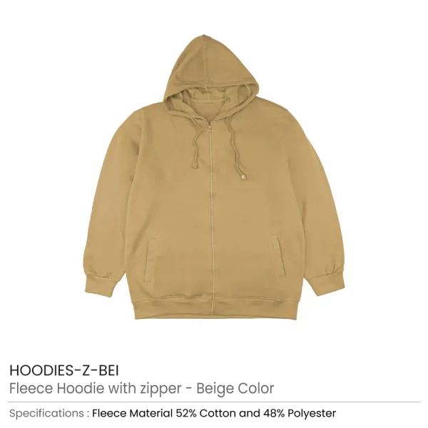 Fleece Hoodies with Zipper in (S to 3XL) Sizes