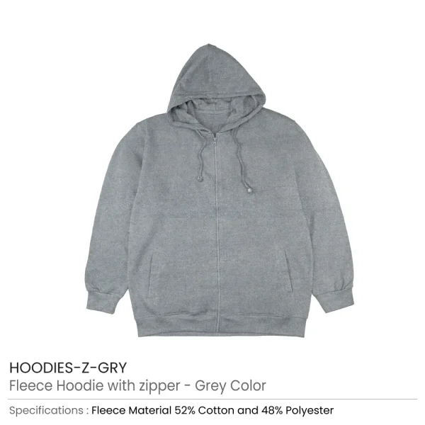 Fleece Hoodies with Zipper in (S to 3XL) Sizes