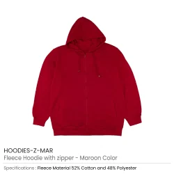Fleece Hoodies with Zipper in (S to 3XL) Sizes