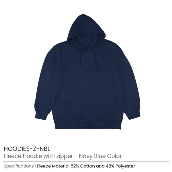 Fleece Hoodies with Zipper in (S to 3XL) Sizes
