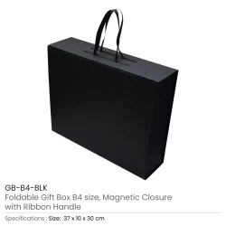 Foldable-Gift-Box-GB-B4-BLK-250x250-1.webp Foldable Gift Box with Magnetic Closure & Ribbon Handle