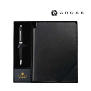 Cross Coventry Black Lacquer Ballpoint Pen with Classic Black Journal Gift Set