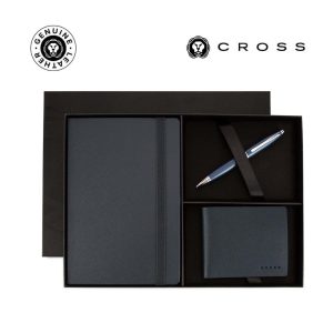 Cross Calais™ Ballpoint Pen with Notebook and Bifold Wallet Gift Set - Blue