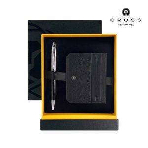 Cross Calais™ Ballpoint Pen with Leather Cardholder - Black