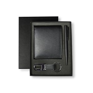 GSGL-9538-BIBURY-Set-of-Mens-Wallet BIBURY - Set of Men's Wallet, Key Chain and Pen - Black