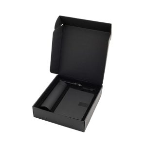 ORION SET - Giftology Set of Temperature Flask, Notebook, Pen and Keychain - Black
