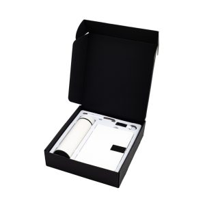 ORION SET - Giftology Set of Temperature Flask, Notebook, Pen and Keychain - White