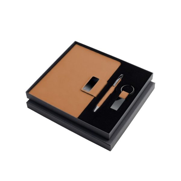 GSGL-9630-REGENT-Giftology-Set-of-Notebook REGENT - Giftology Set of Notebook, Keychain and Pen - Tan