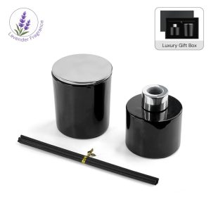 PROVENCE - Lavender Scented Candle and Diffuser Set - Black